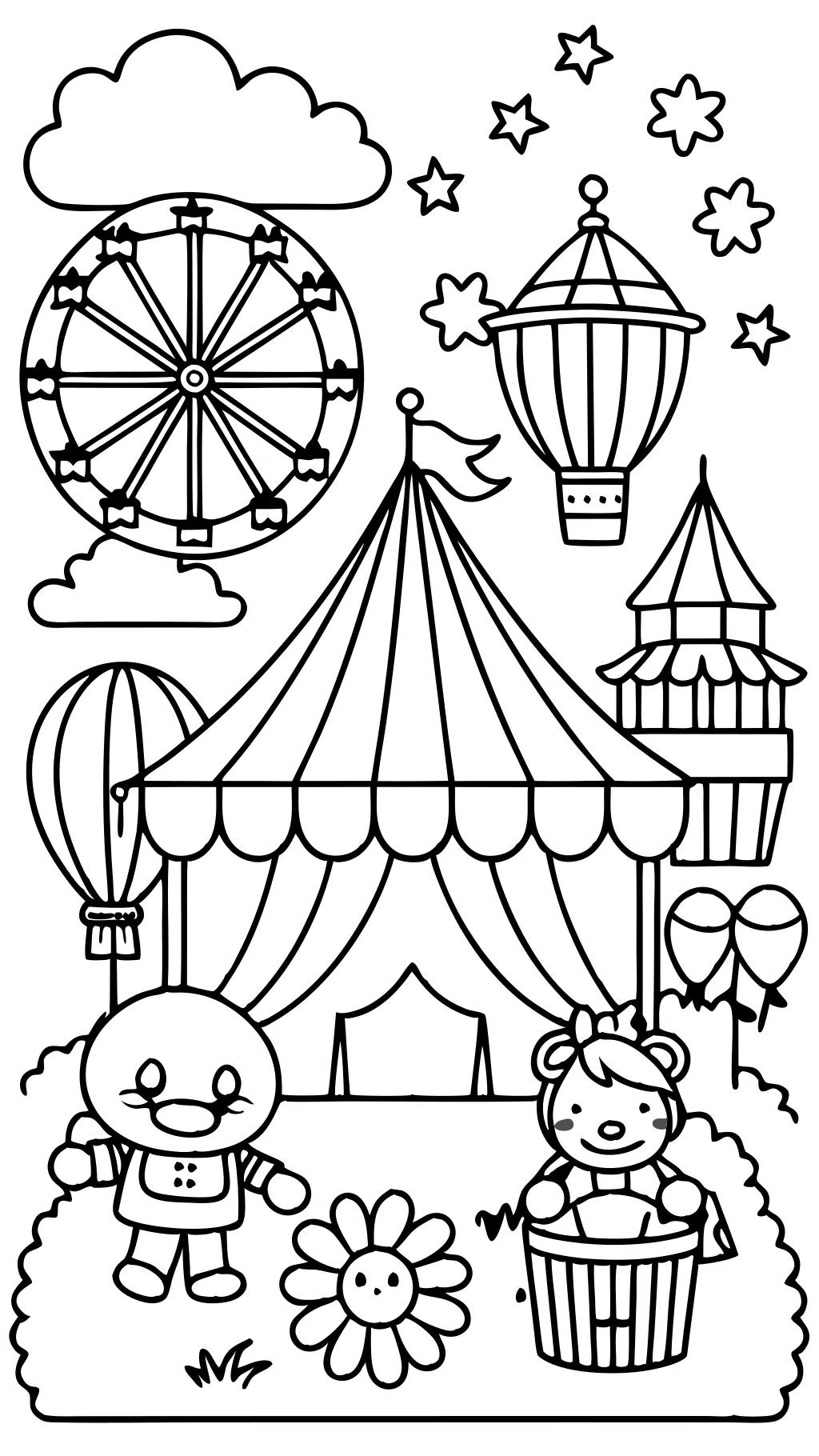 coloring pages of a carnival